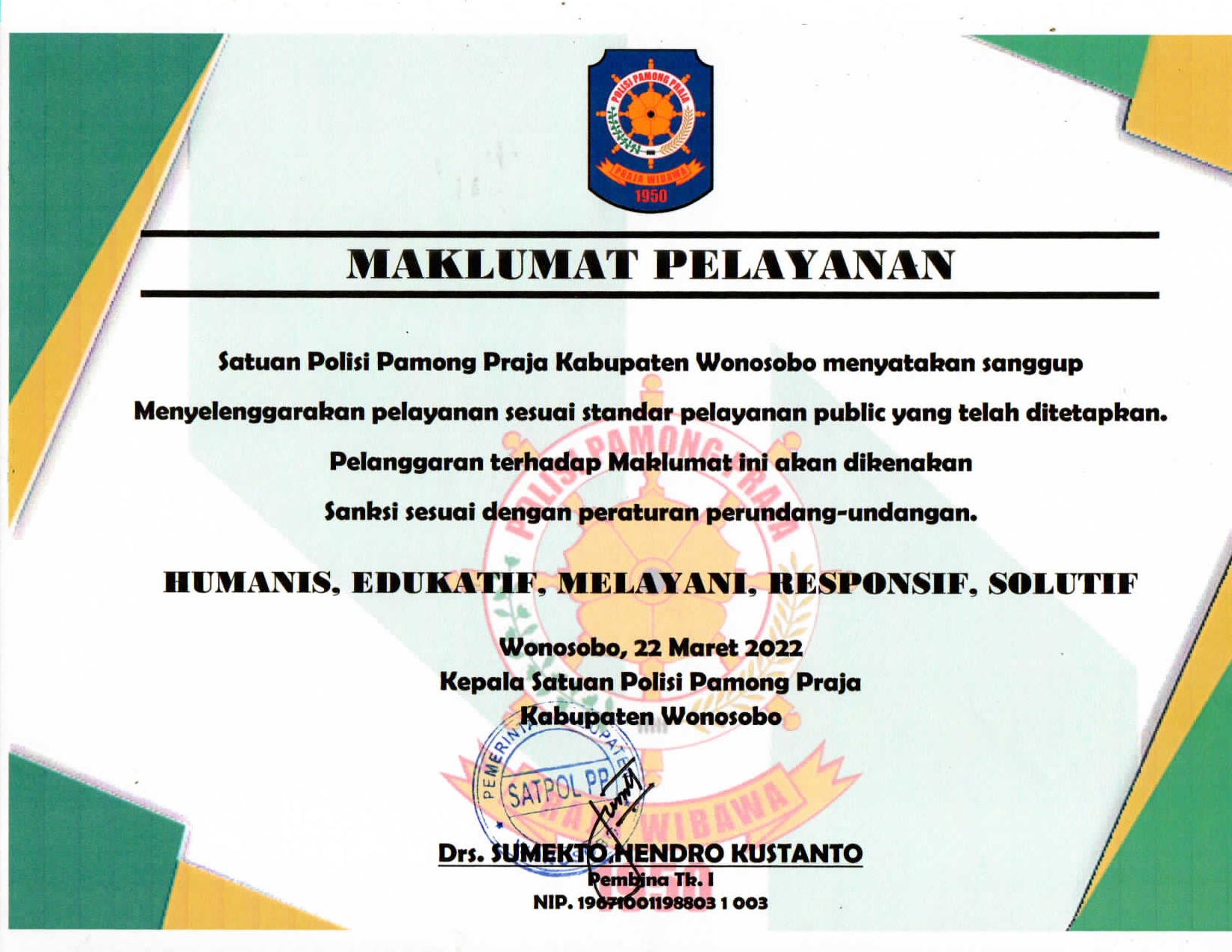 Maklumat Pelayanan