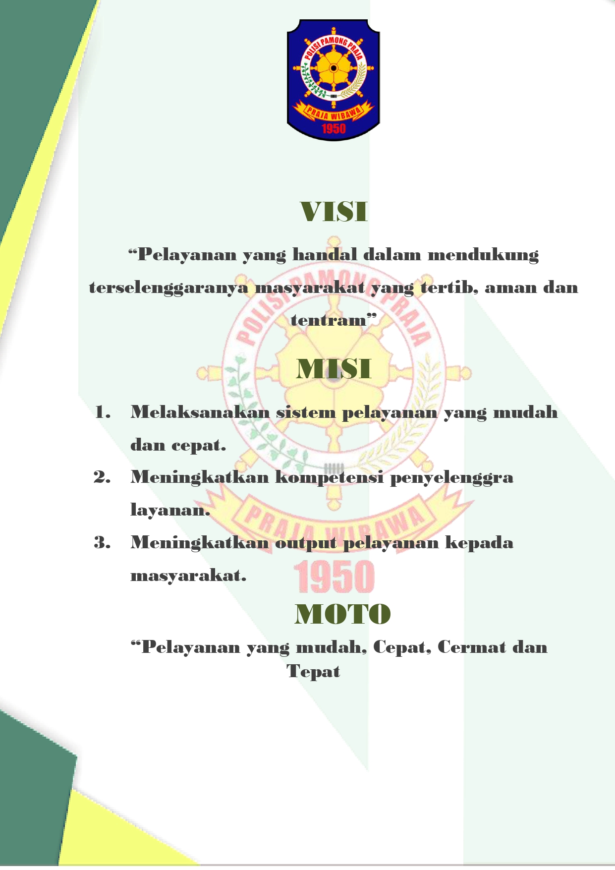 visi misi pelayanan